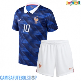 Camisa de time de futebol França Kylian Mbappe #10 Replicas 1º Equipamento Infantil Mundo 2026 Manga Curta (+ Calças curtas)